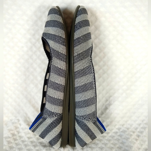 Rothy's Navy Blue and White Striped Flats Sz 8 - Picture 5 of 10